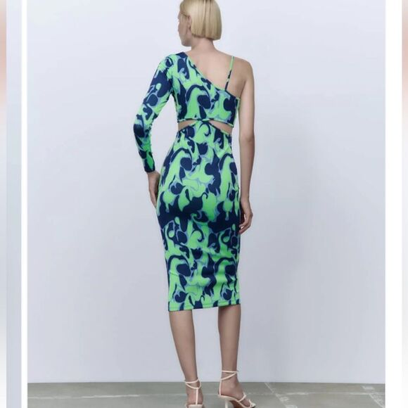 ZARA CUT-OUT JACQUARD DRESS - Picture 3 of 6